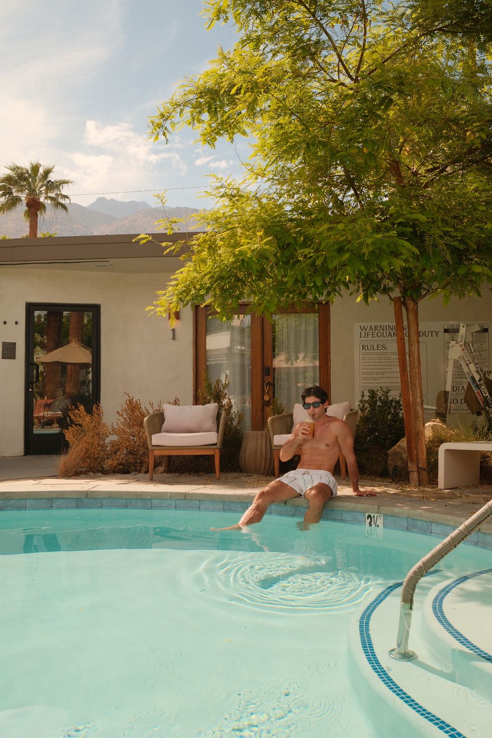 The pool courtyard at Terra